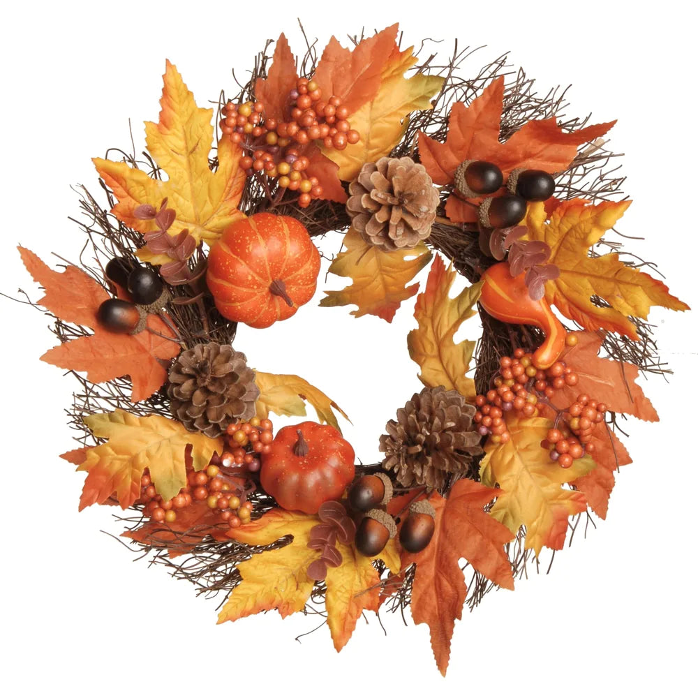 16" Autumn Maple Leaf Wreath