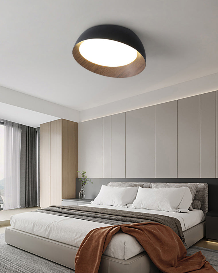 WOMO Wood Grain Asymmetrical Flush Mount Ceiling Light-WM1016