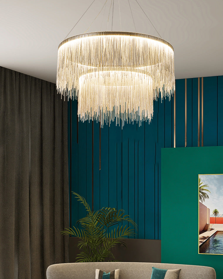 WOMO Fringe Round Chandelier-WM2062a