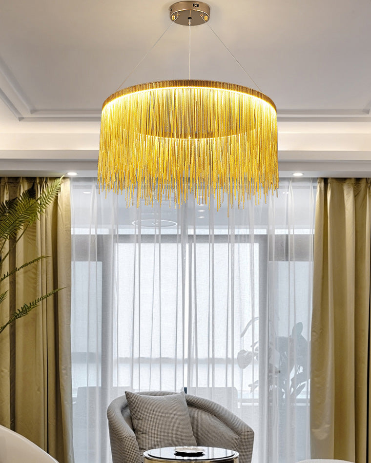 WOMO Fringe Round Chandelier-WM2062a
