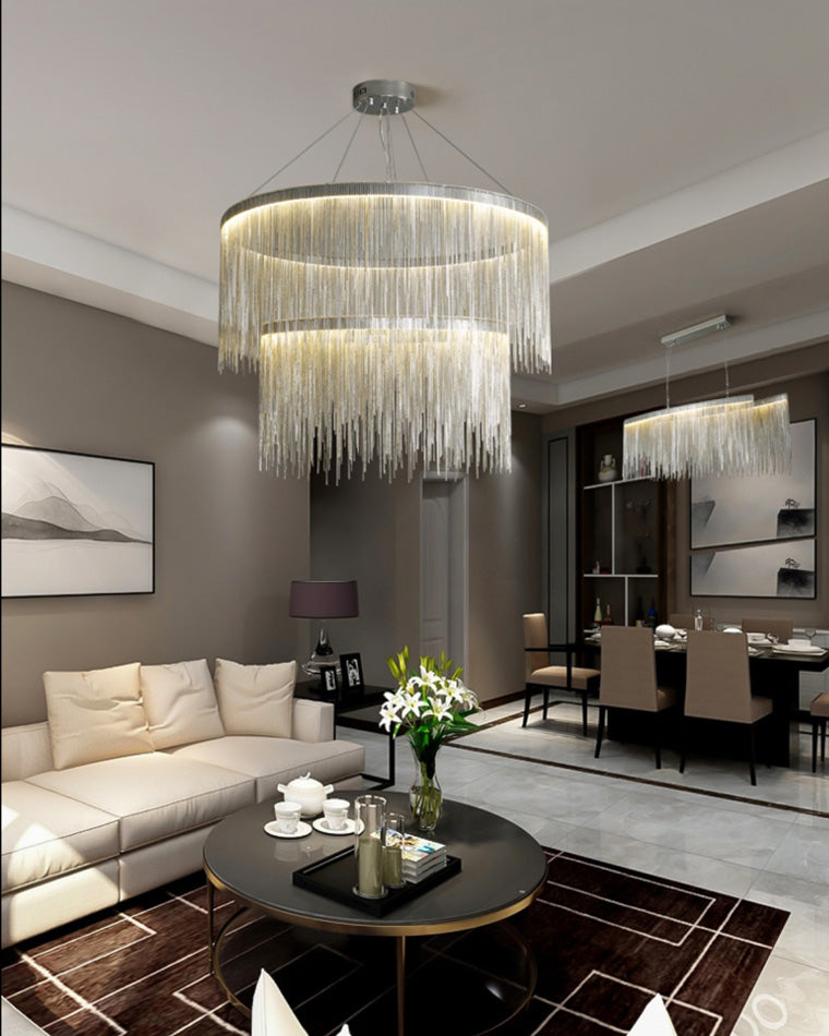 WOMO Fringe Round Chandelier-WM2062a