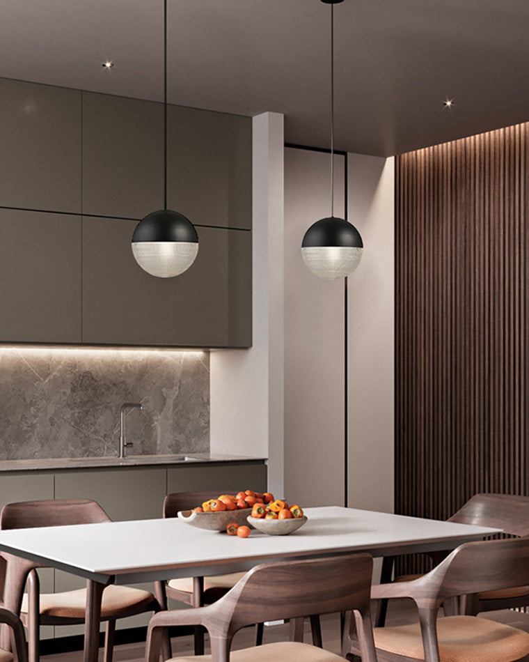 WOMO Prismatic/Milk Glass Globe Pendant Light-WM2065