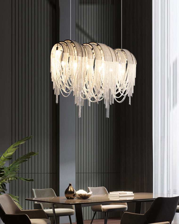 WOMO Fringe Linear Chandelier-WM2089