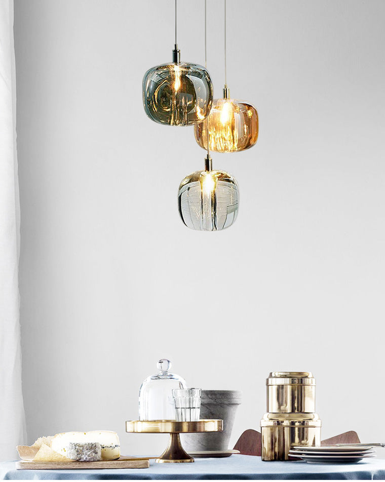 WOMO Colored Glass Multi Pendant Chandelier-WM2111
