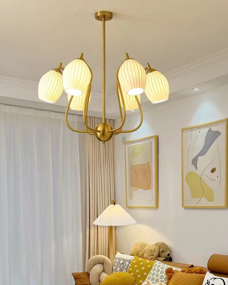 WOMO Fluted Ceramic shaded Chandelier-WM2121a
