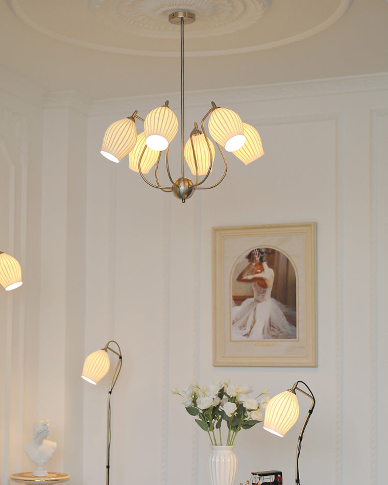WOMO Fluted Ceramic shaded Chandelier-WM2121a