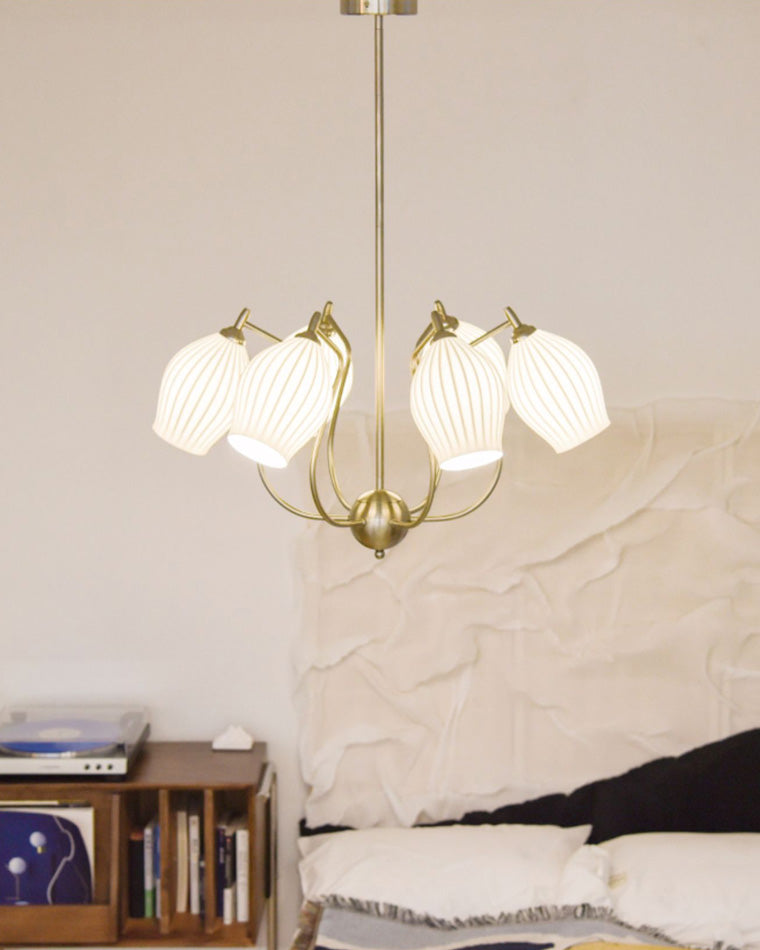 WOMO Fluted Ceramic shaded Chandelier-WM2121a