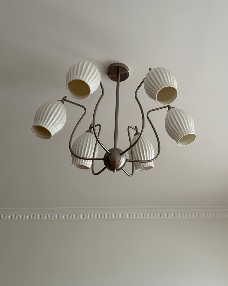 WOMO Fluted Ceramic shaded Chandelier-WM2121a