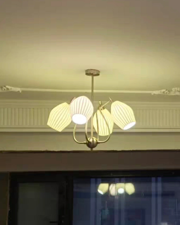 WOMO Fluted Ceramic shaded Chandelier-WM2121a