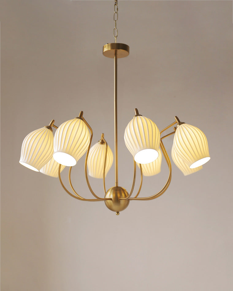 WOMO Fluted Ceramic shaded Chandelier-WM2121a