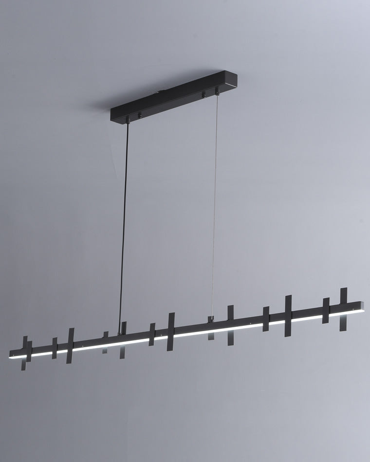 WOMO Black Brass Linear Chandelier-WM2231