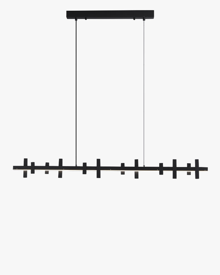 WOMO Black Brass Linear Chandelier-WM2231