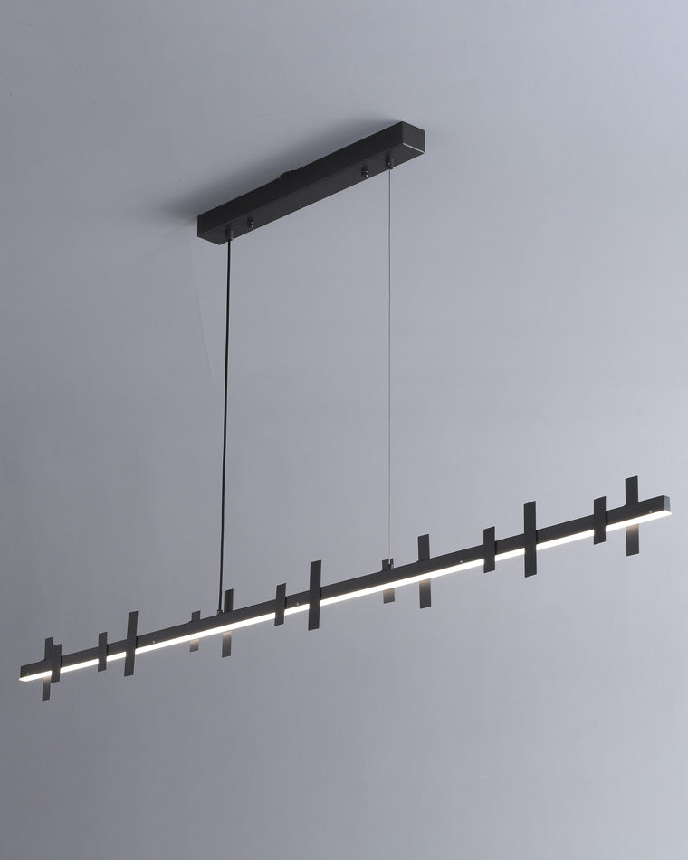 WOMO Black Brass Linear Chandelier-WM2231