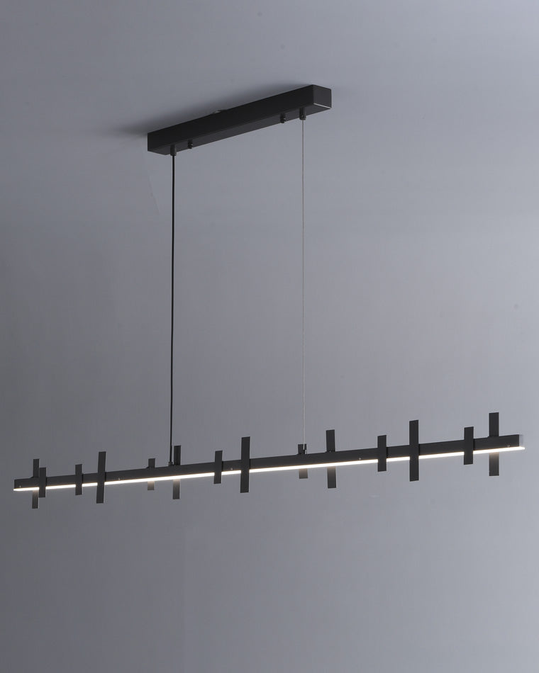 WOMO Black Brass Linear Chandelier-WM2231