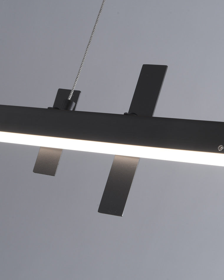 WOMO Black Brass Linear Chandelier-WM2231