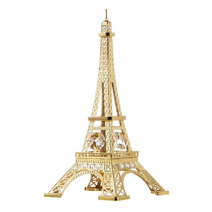 24K Gold Plated Eiffel Tower with Swarovski