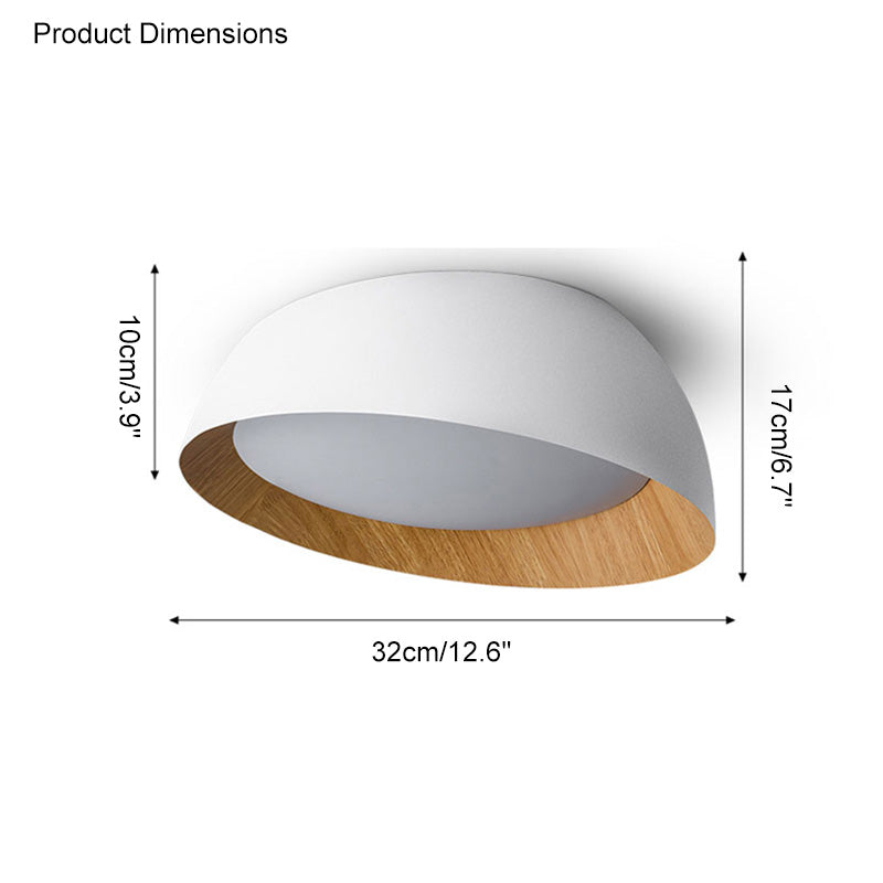 WOMO Wood Grain Asymmetrical Flush Mount Ceiling Light-WM1016