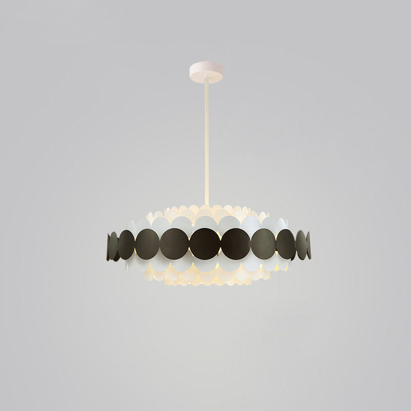 WOMO Black/Blue Round Chandelier-WM2140