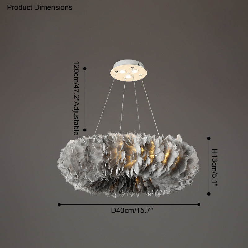 WOMO Feather Round Pendant Light-WM2060
