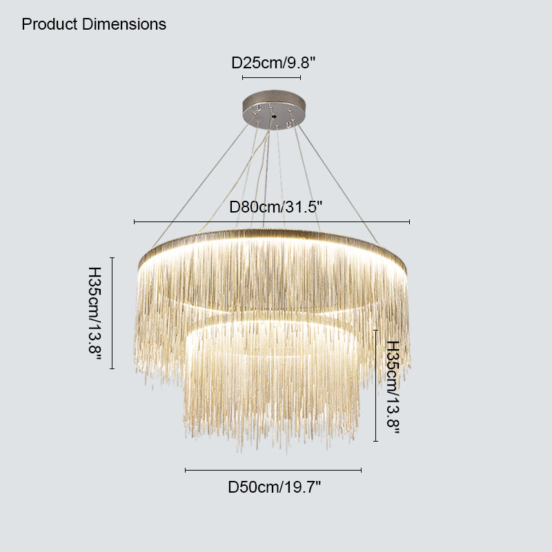 WOMO Fringe Round Chandelier-WM2062a