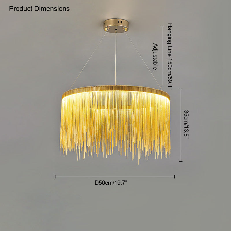 WOMO Fringe Round Chandelier-WM2062a