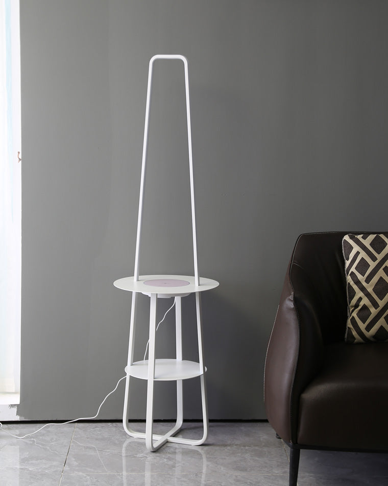 WOMO Dimmable Floor Lamp with Charging Table-WM7054