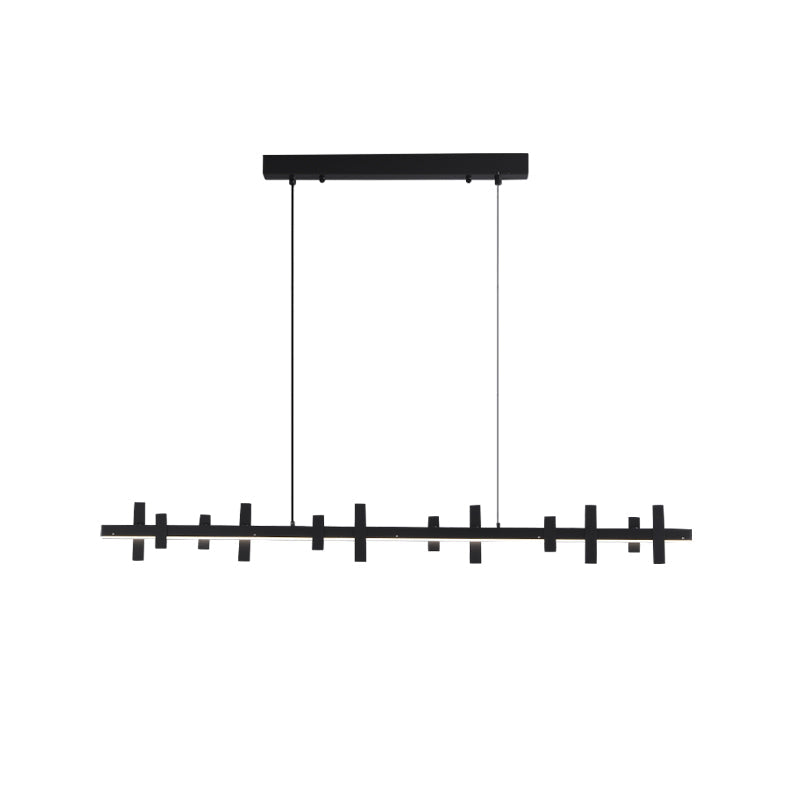 WOMO Black Brass Linear Chandelier-WM2231