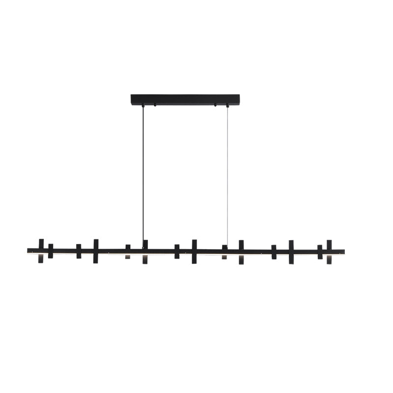 WOMO Black Brass Linear Chandelier-WM2231