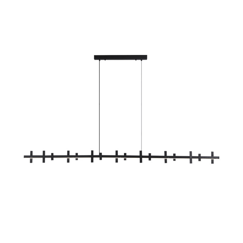 WOMO Black Brass Linear Chandelier-WM2231