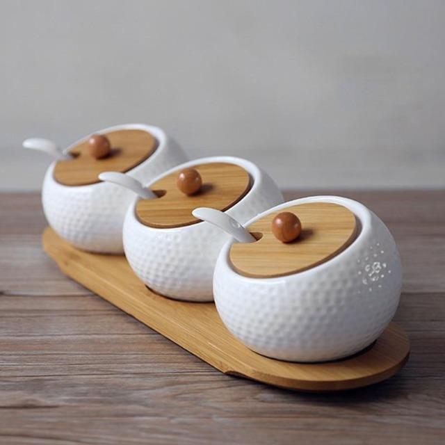 Portia - Seasoning Porcelain Kitchen Jar - Nordic Side - KITCHEN & DINING, KITCHENWARE