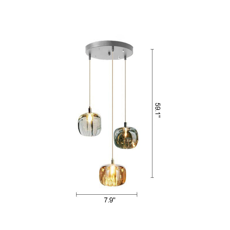 WOMO Colored Glass Multi Pendant Chandelier-WM2111