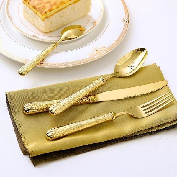 Elnoora Gold Luxury Flatware Set - Nordic Side - amazing, architecture, arcitecture, art, artichture, artist, beautiful, business, canvas, clock, clocks, contemporaryart, decor, decoration, d