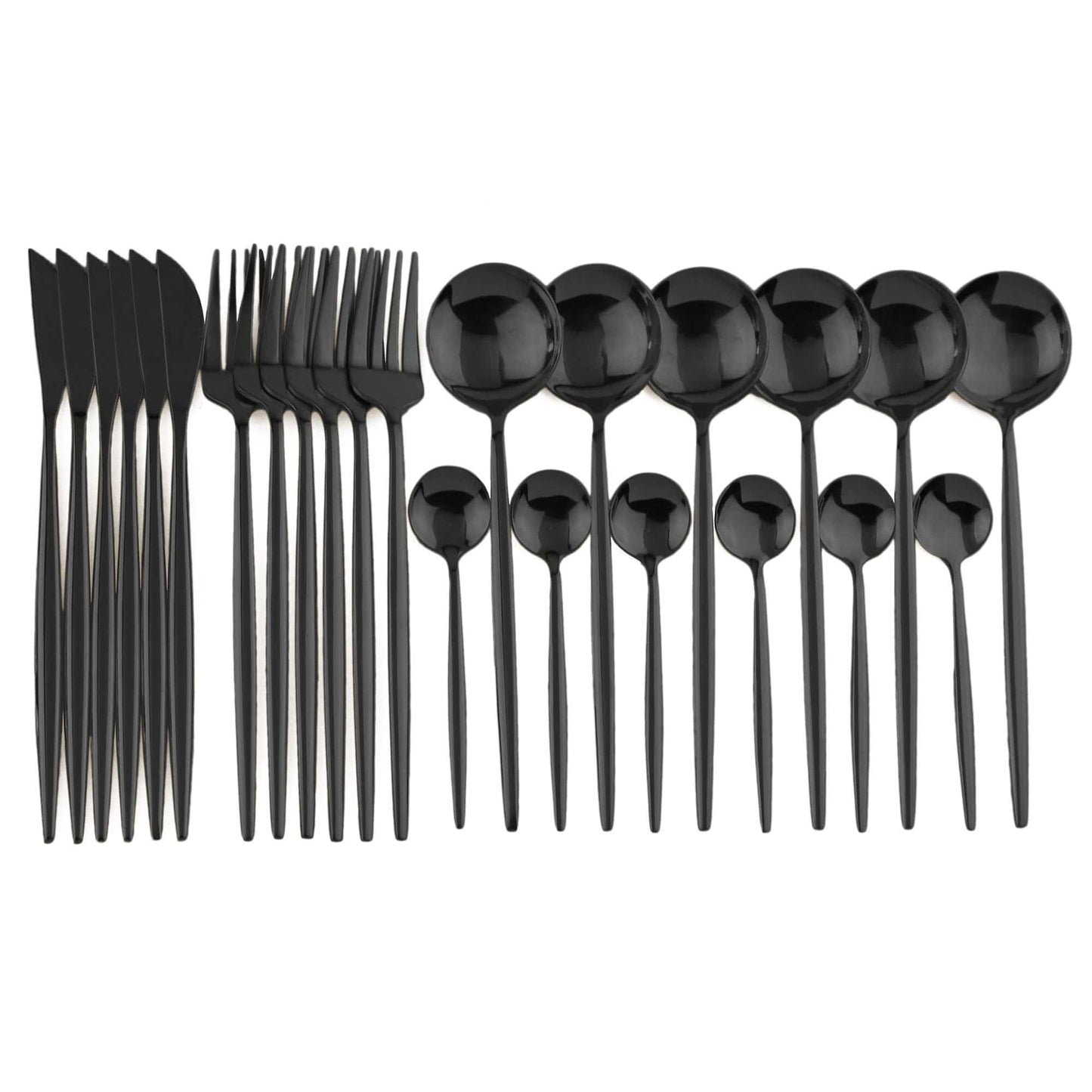 24pcs Black Western Dinnerware Set