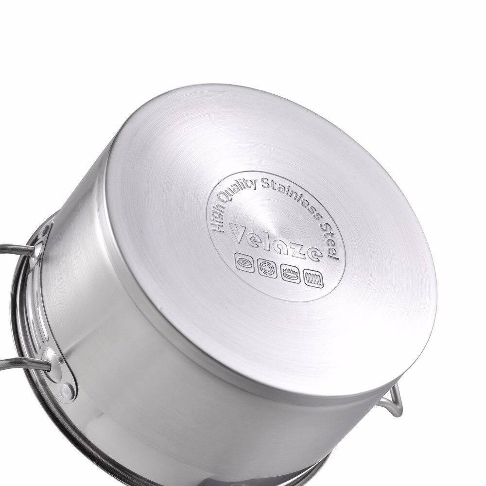 Kitchen Cookware Set 9 Piece Stainless Steel Cooking Pot & Pan SetsInduction SafeSaucepanCasserole,with Glass lid (Silver) - Nordic Side - Casserolewith, Cooking, Cookware, Glass, Induction,
