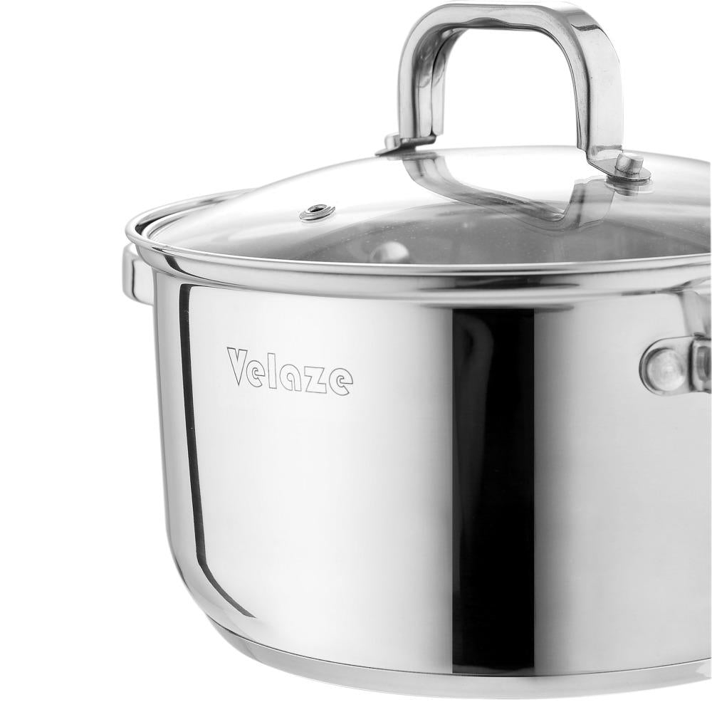 Cookware Set Stainless Steel 9-Piece Kitchen Cooking Pot&Pan Set,Non Stick Frying Pan,SaucepanCasserole,Glass Lid (Silver) - Nordic Side - CasseroleGlass, Cooking, Cookware, Frying, Kitchen,