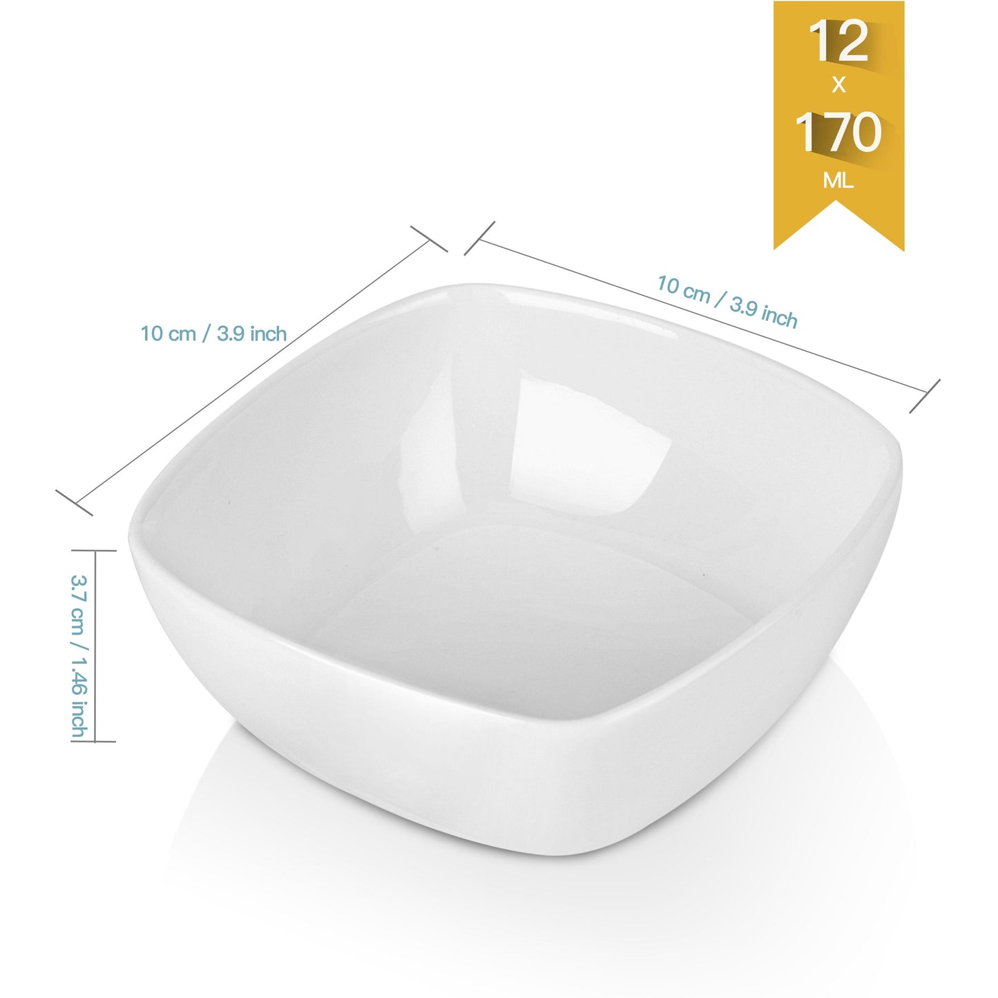 White Porcelain Set of 6 Ramekins Dessert/Snack Bowl (4") - Nordic Side - Bowl, Breakfast, Cream, Cup, Dessert, Dishes, Fruit, Kitchen, MALACASA, of, Plate, Porcelain, Pudding, Ramekins, Set