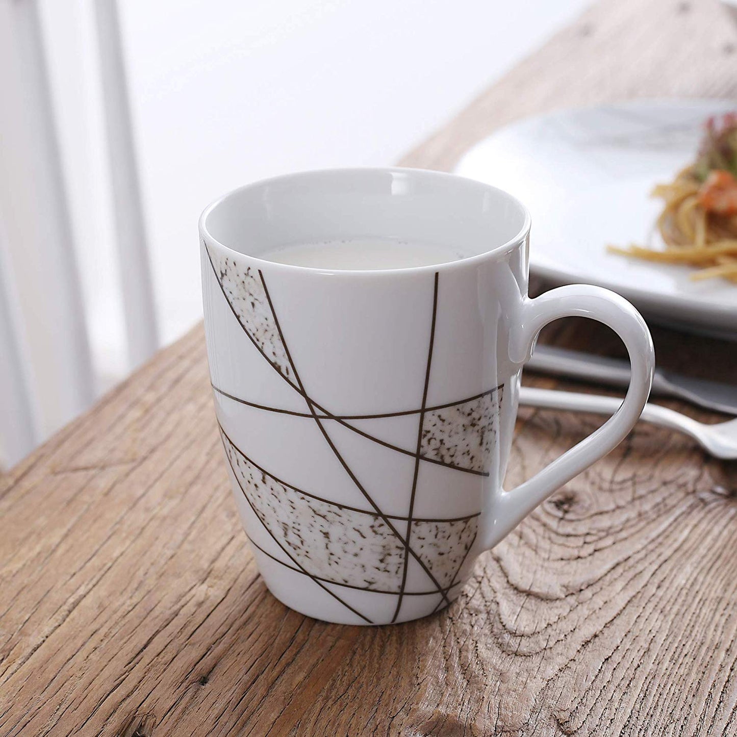 SERENA 20-Piece Kitchen Porcelain Ceramic Dinner Set of Dinner Plate,Dessert Plates,Egg Cup,Mug,Bowl Cutlery Set - Nordic Side - 20, Ceramic, CupMugBowl, Cutlery, Dinner, Kitchen, of, Piece,