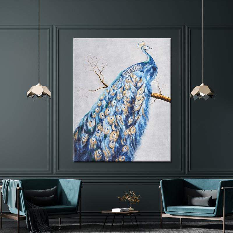 Peacock Feathers Stretched Canvas - Nordic Side - 1 Piece, Acrylic Image, canvas art, Canvas Image, spo-enabled