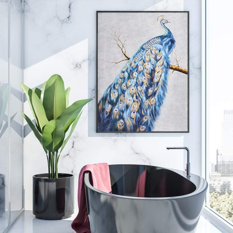 Peacock Feathers Stretched Canvas - Nordic Side - 1 Piece, Acrylic Image, canvas art, Canvas Image, spo-enabled