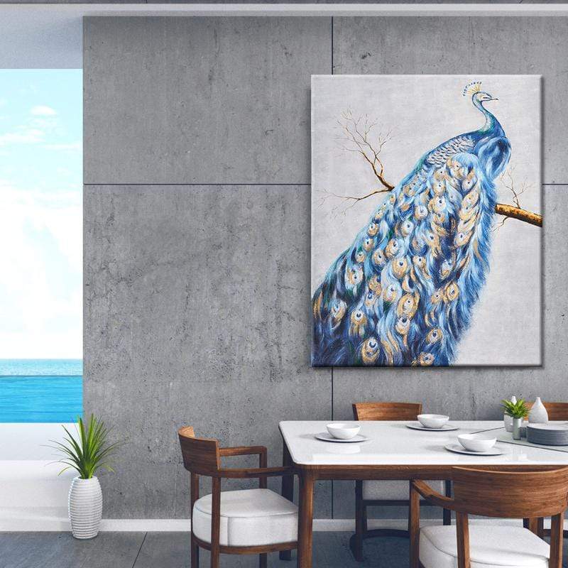 Peacock Feathers Stretched Canvas - Nordic Side - 1 Piece, Acrylic Image, canvas art, Canvas Image, spo-enabled