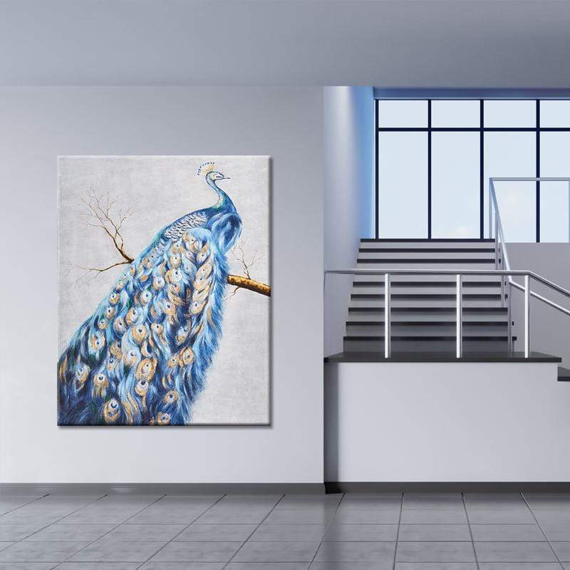 Peacock Feathers Stretched Canvas - Nordic Side - 1 Piece, Acrylic Image, canvas art, Canvas Image, spo-enabled