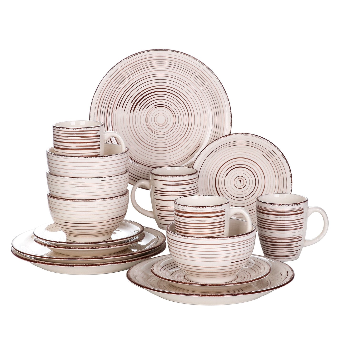 BELLA-BG 16-Pieces Porcelain Dinner Set - Nordic Side - 16, BELLABG, Ceramic, Dinner, Look, Pieces, Plate, PlateBowlMug, PlateDessert, Porcelain, Set, Vancasso, Vintage, with