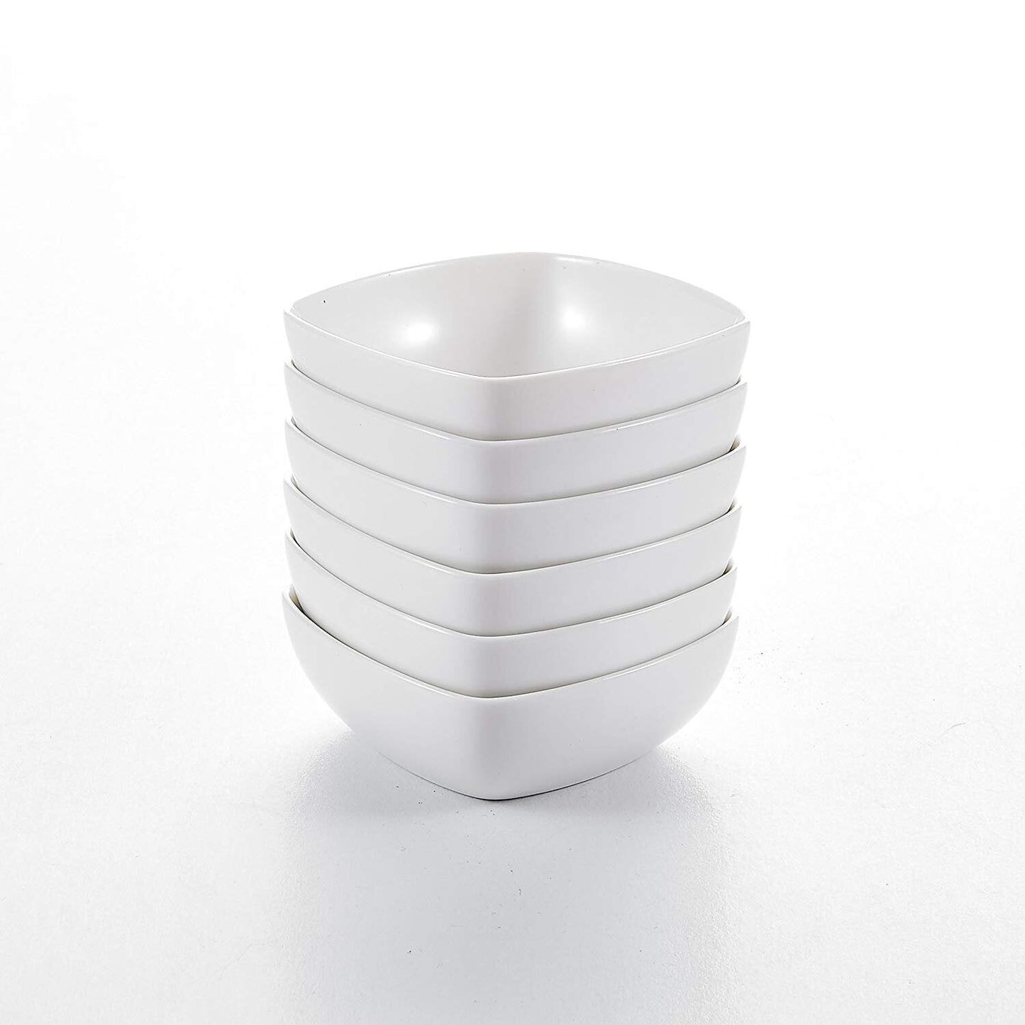 White Porcelain Set of 6 Ramekins Dessert/Snack Bowl (4") - Nordic Side - Bowl, Breakfast, Cream, Cup, Dessert, Dishes, Fruit, Kitchen, MALACASA, of, Plate, Porcelain, Pudding, Ramekins, Set
