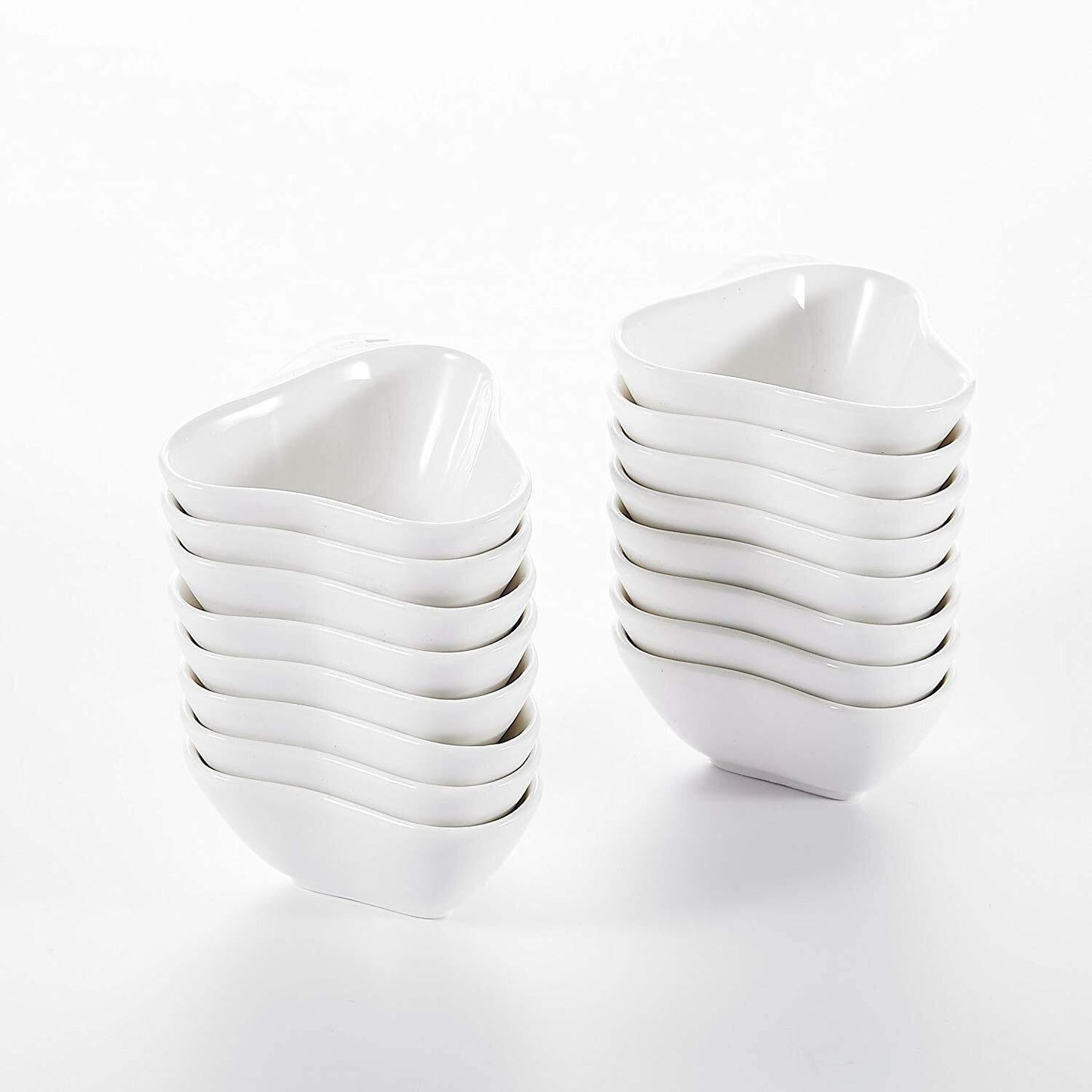 16-Piece 3" Ivory White Porcelain Mini Ramekins Souffle/Snack Cup - Nordic Side - 16, 8753, Bowl, Ceramic, cm, Cream, Cup, Dessert, Dishes, Ivory, MALACASA, Mini, Piece, Porcelain, Ramekins,