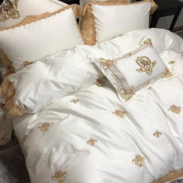 Karlena Oriental Egyptian Cotton Embroidery Luxury Royal Duvet Cover Set - Nordic Side - amazing, architecture, arcitecture, art, artist, beautiful, Bedroom, business, canvas, clock, clocks,