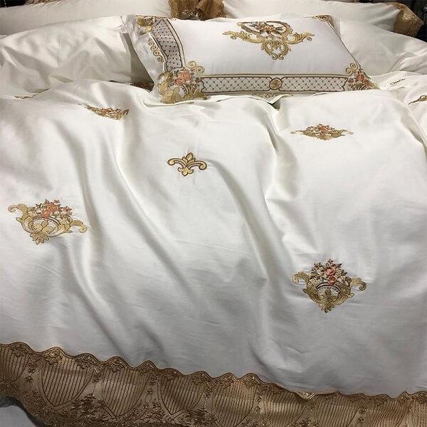 Karlena Oriental Egyptian Cotton Embroidery Luxury Royal Duvet Cover Set - Nordic Side - amazing, architecture, arcitecture, art, artist, beautiful, Bedroom, business, canvas, clock, clocks,