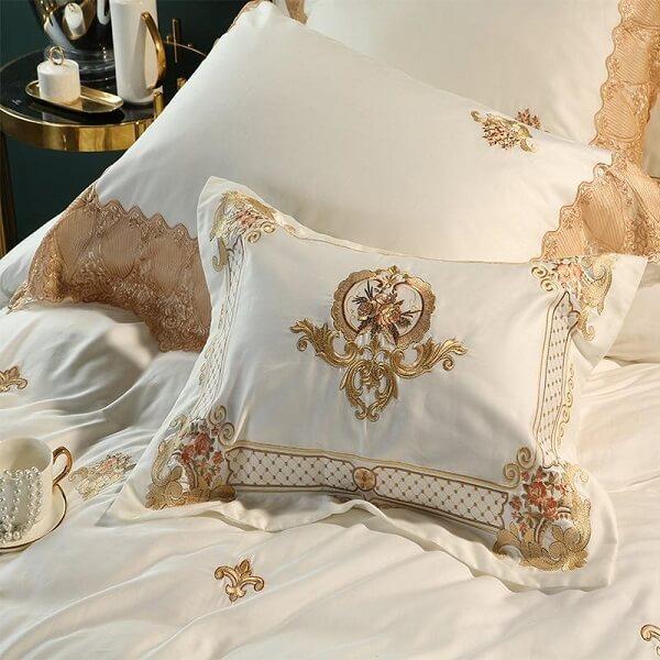 Karlena Oriental Egyptian Cotton Embroidery Luxury Royal Duvet Cover Set - Nordic Side - amazing, architecture, arcitecture, art, artist, beautiful, Bedroom, business, canvas, clock, clocks,