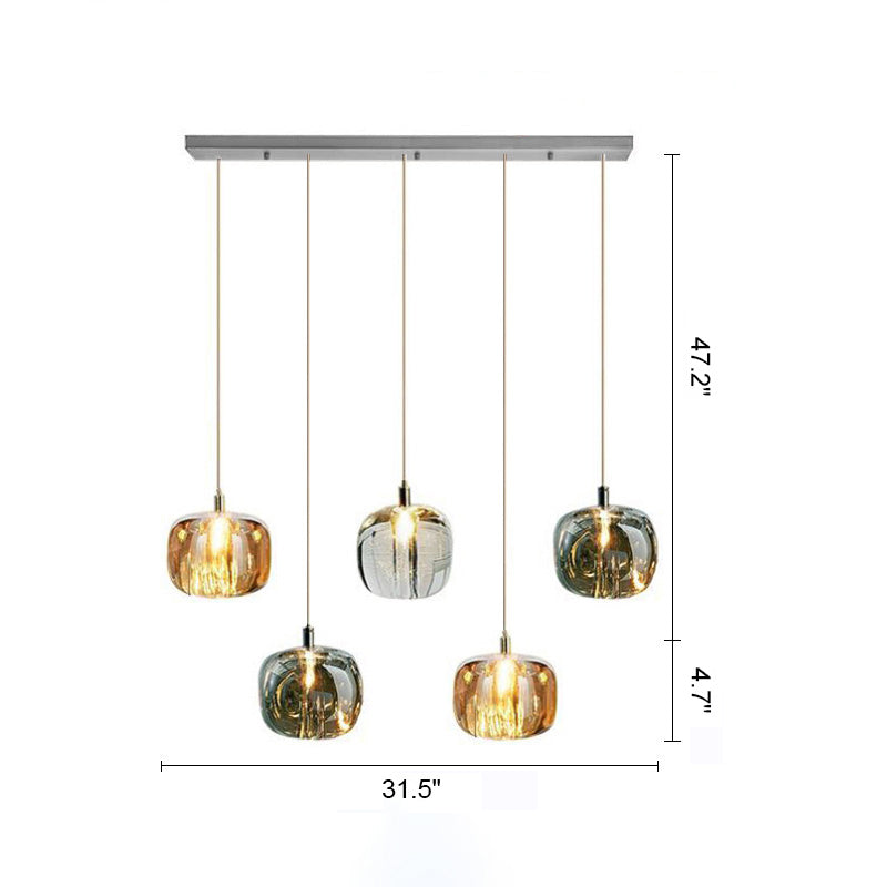 WOMO Colored Glass Multi Pendant Chandelier-WM2111