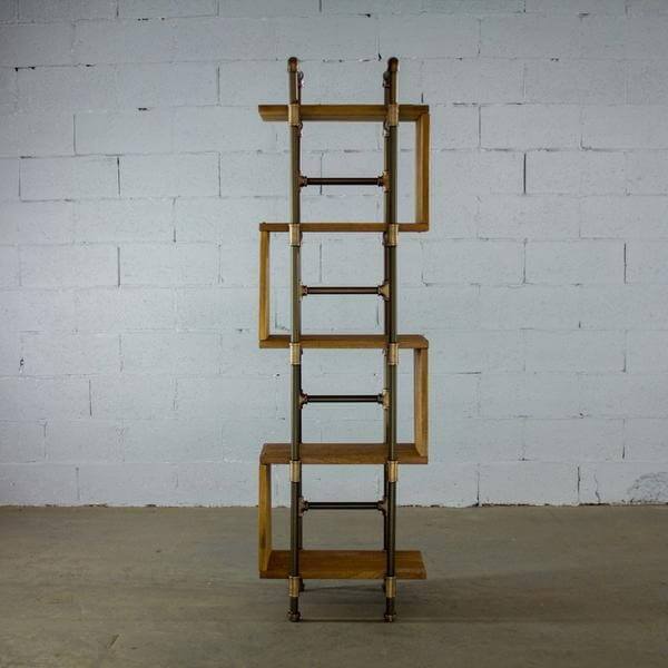 Modern Five Shelf Open Pipe Display Bookcase - Nordic Side - architecture, arcitecture, art, artichture, artist, ashley furniture near me, bobs furniture outlet, cheap furniture near me, city