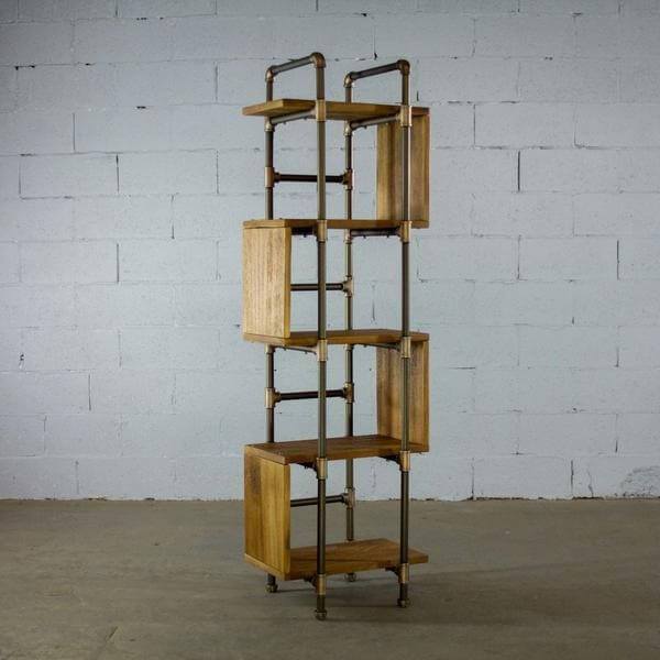 Modern Five Shelf Open Pipe Display Bookcase - Nordic Side - architecture, arcitecture, art, artichture, artist, ashley furniture near me, bobs furniture outlet, cheap furniture near me, city